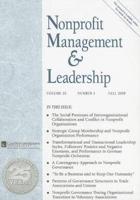Nonprofit Management & Leadership, Volume 20, Number 1