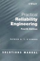 Practical Reliability Engineering 4E Sol T/A