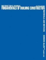 Instructor's Manual to Accompany "Building Construction" Fourth Edition