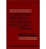 Elementary Principles of Chemical Processes