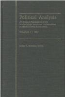 Political Analysis, Volume 1