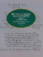 British Literary Manuscripts. Series 2 From 1800 to 1914