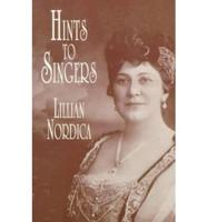 Hints to Singers