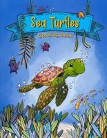 Sea Turtles Coloring Book : Beautiful Tortoise Coloring Pages With Ocean Animal Designs For Kids