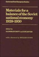 Materials for a Balance of the Soviet National Economy 1928-1930