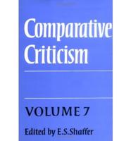 Comparative Criticism: Volume 7, Boundaries of Literature