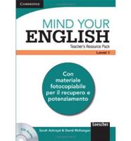 Mind Your English Level 1 Teacher's Resource Pack With Audio CD Italian Edition