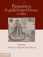 Paratexts in English Printed Drama to 1642