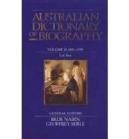 Australian Dictionary of Biography V. 10; 1891-1939, LAT-NER