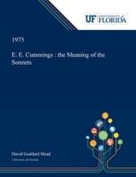 E. E. Cummings : the Meaning of the Sonnets
