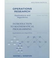 Solutions Manual [To] Operations Research, Applications and Algorithms, Third Edition, [And] Introduction to Mathematical Programming, Applications and Algorithms, Second Edition