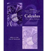 Student Solutions Manual, Vol. 2 for Swokowski's Calculus