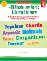 240 Vocabulary Words Kids Neet to Know Grade 4