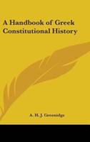 A Handbook of Greek Constitutional History