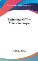 Beginnings Of The American People