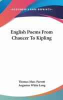 English Poems From Chaucer To Kipling