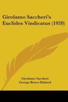 Girolamo Saccheri's Euclides Vindicatus (1920)