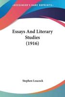 Essays And Literary Studies (1916)