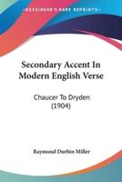 Secondary Accent In Modern English Verse