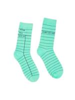 Library Card (Mint Green) Socks - Large