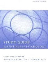 Study Guide for Essentials of Psychology