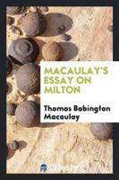 Macaulay's Essay on Milton