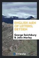 English Men of Letters; Dryden