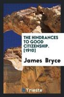 The Hindrances to Good Citizenship