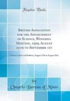 British Association for the Advancement of Science, Winnipeg Meeting, 1909, August 25th to September 1st