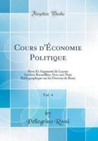 Cours D'ï¿½conomie Politique, Vol. 4