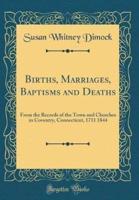 Births, Marriages, Baptisms and Deaths