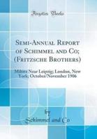 Semi-Annual Report of Schimmel and Co; (Fritzsche Brothers)