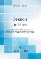 Speech of Hon.