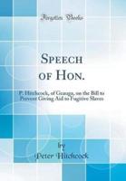Speech of Hon.
