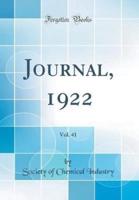 Journal, 1922, Vol. 41 (Classic Reprint)