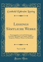 Lessings Samtliche Werke, Vol. 3 of 20