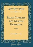 Pages Choisies Des Grands Ecrivains