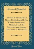 Trionfi Amorosi Nelle Nozze De' SS. Sposi Il Sig. R Fabio Fabbroni Da Maradi, E La S. Ra Gostanza Arringhieri, Gentildonna Bolognese (Classic Reprint)