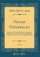 Notas Generales, Vol. 16