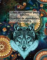 Libro De Colorear Para Adultos Mandalas Diseños Animales