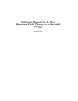 Solutions Manual for A. Zee, Quantum Field Theory in a Nutshell, 2nd Ed