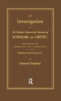 Investigation into Mr. Malone's Claim to Charter of Scholar : Volume 24