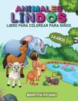 Animales Lindos Libro Para Colorear Para Niños 3-6 Años