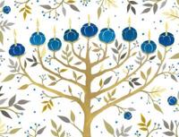 Chanukah Tree of Lights Holiday Embellished Notecards