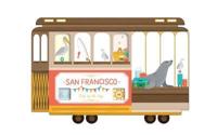 San Francisco Cable Car Shaped Cover Sticky Notes