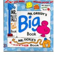 Mr. Men 4 in 1 Board Book Set. "Mr.Greedy's Big Book", "Mr.Tall's Tall Book", "Mr.Small's Small Book", "Mr.Tickle's Long Book"