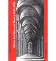 British Architectural Theory, 1540-1750