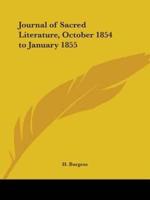 Journal of Sacred Literature, October 1854 to January 1855
