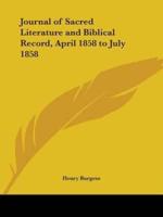 Journal of Sacred Literature and Biblical Record, April 1858 to July 1858