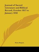 Journal of Sacred Literature and Biblical Record, October 1857 to January 1858